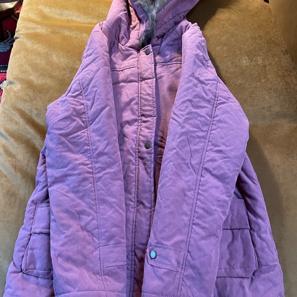 Brand new dusty rose, fleece parka with hood, L - Picture 7 of 8